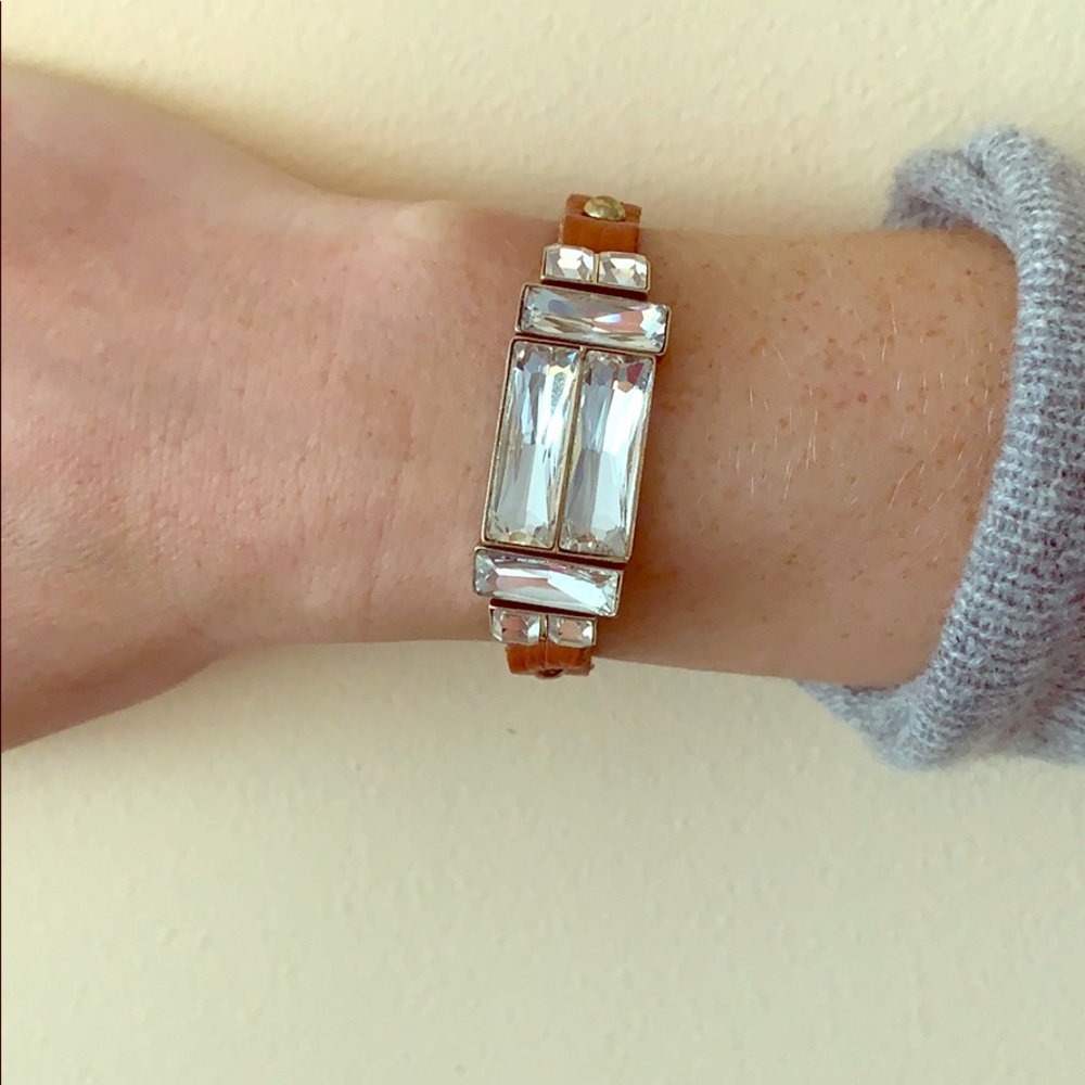B&B leather bracelet with 8 crystal stones